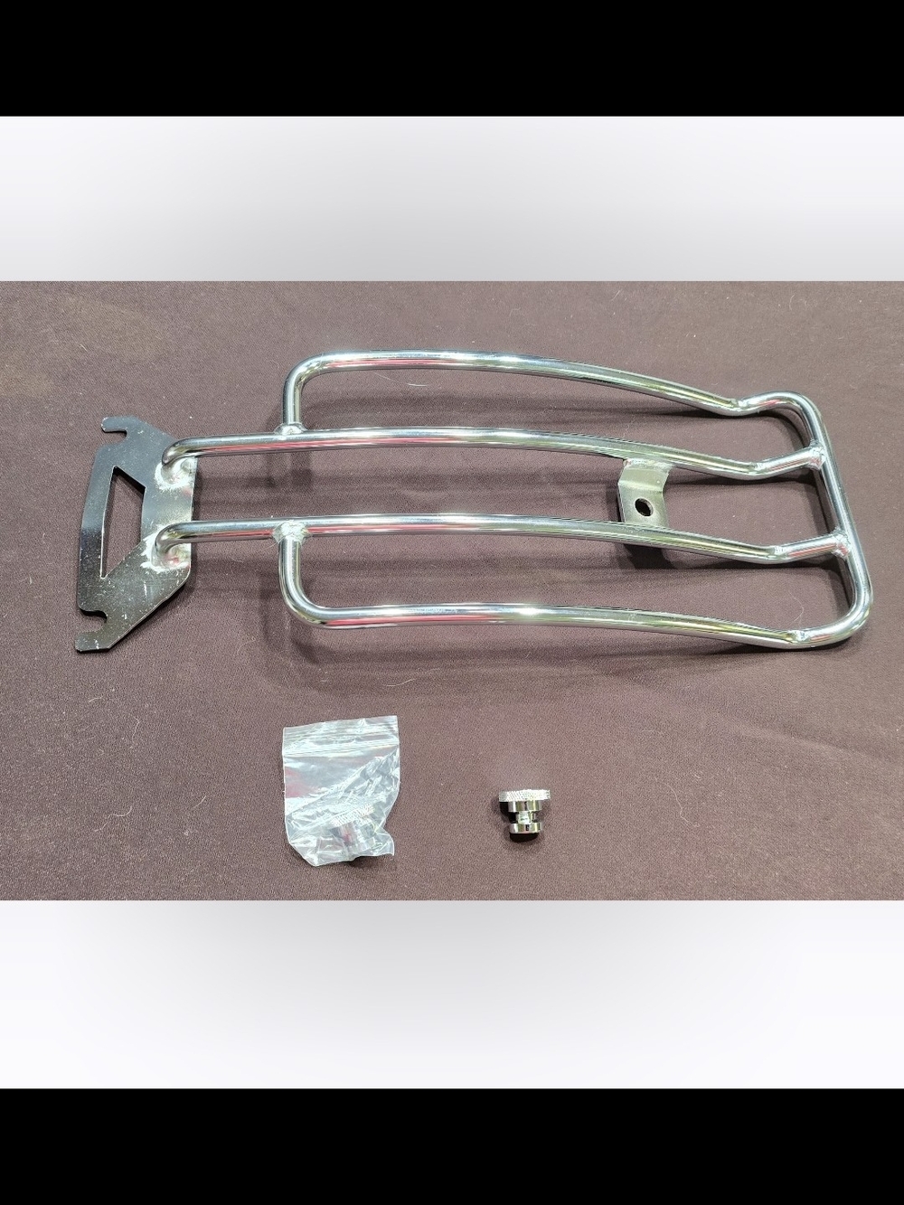 Chrome Motorcycle Rear Rack with Mounting Bolt